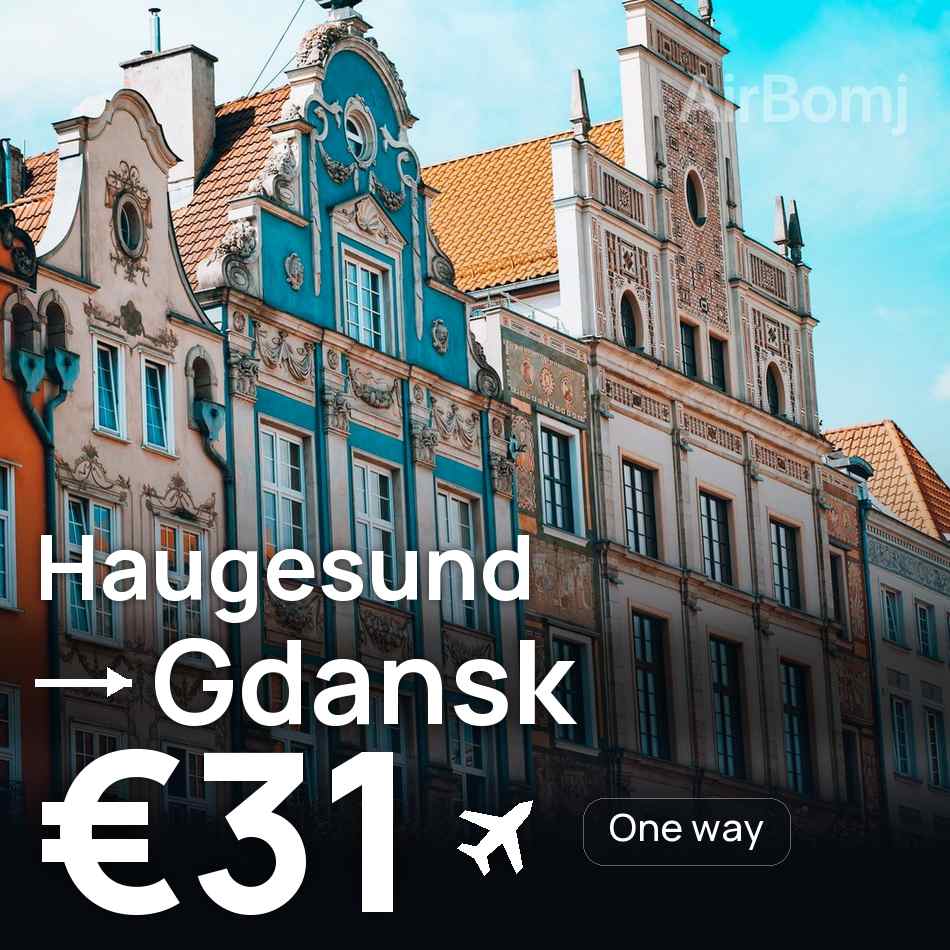 Passagem aérea: Haugesund — Gdansk, €31