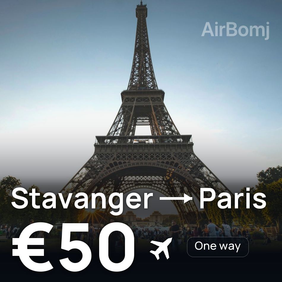 Passagem aérea: Stavanger — Paris, €50