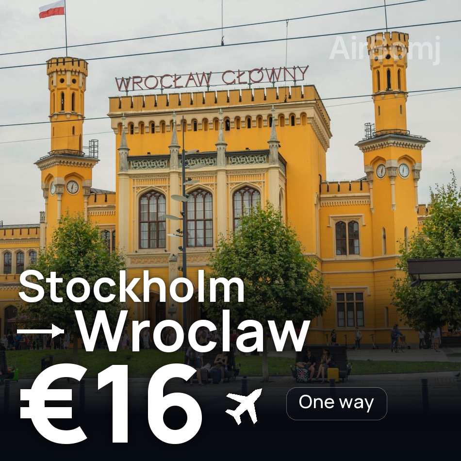 Billet d'avion : Stockholm — Wrocław, €16