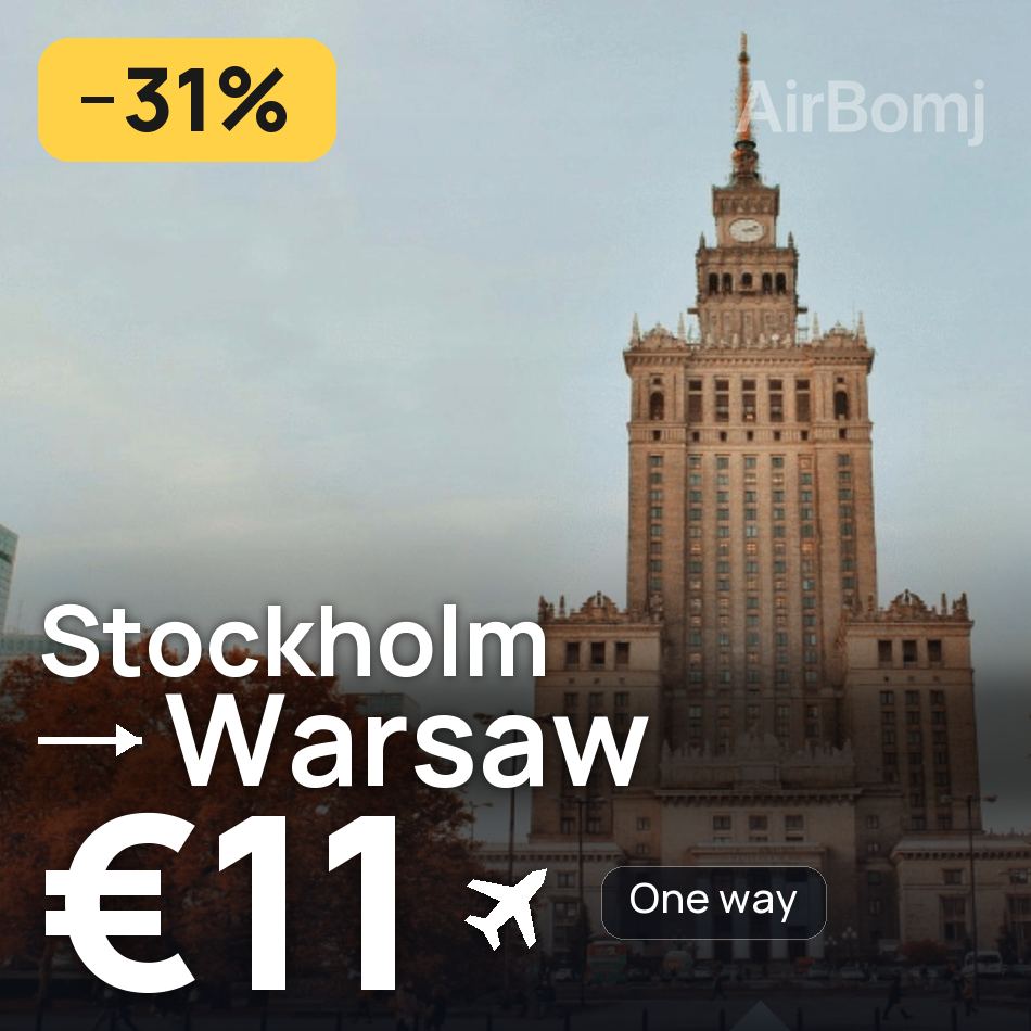 Billet d'avion : Stockholm — Varsovie, €11