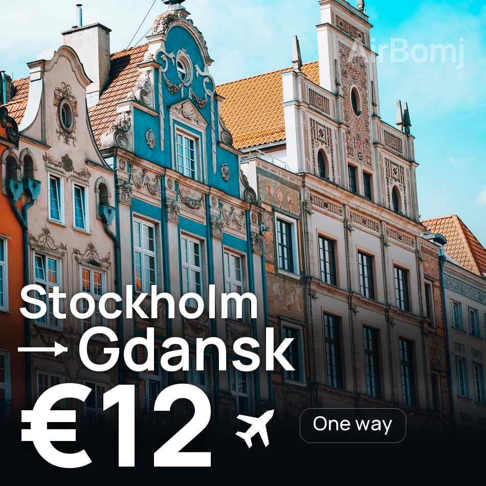 Billet d'avion : Stockholm — Gdańsk, €12