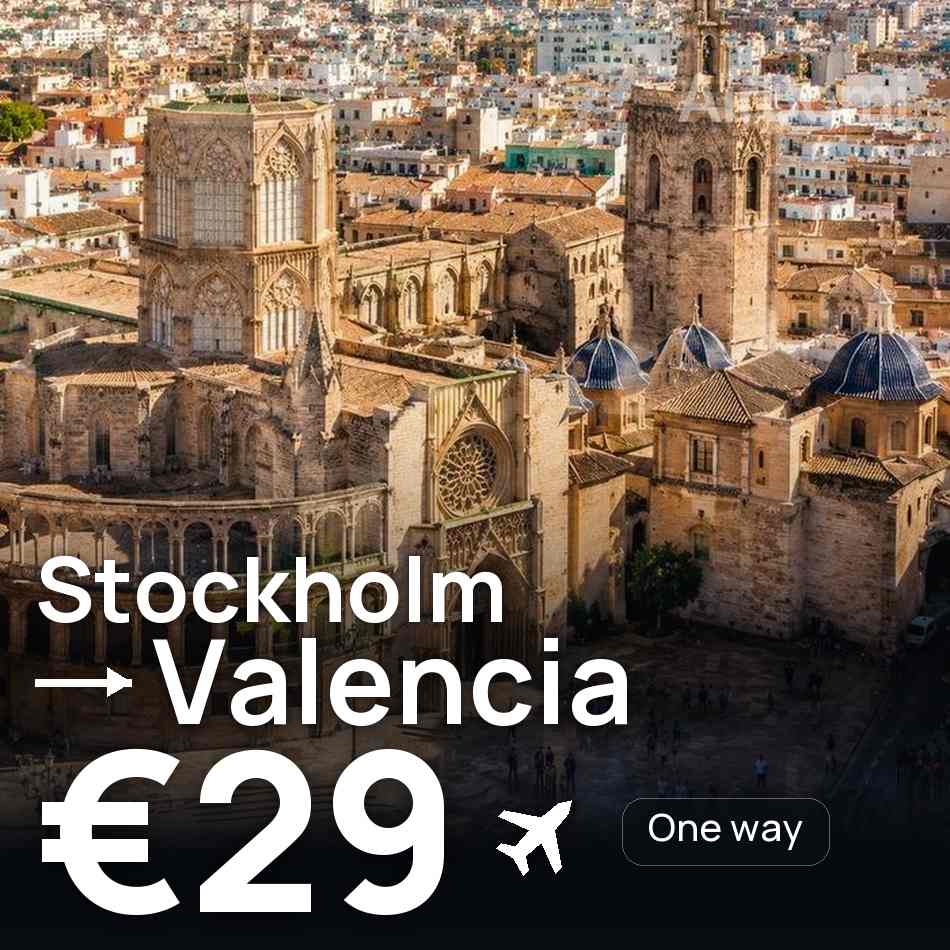 Billet d'avion : Stockholm — Valence, €29
