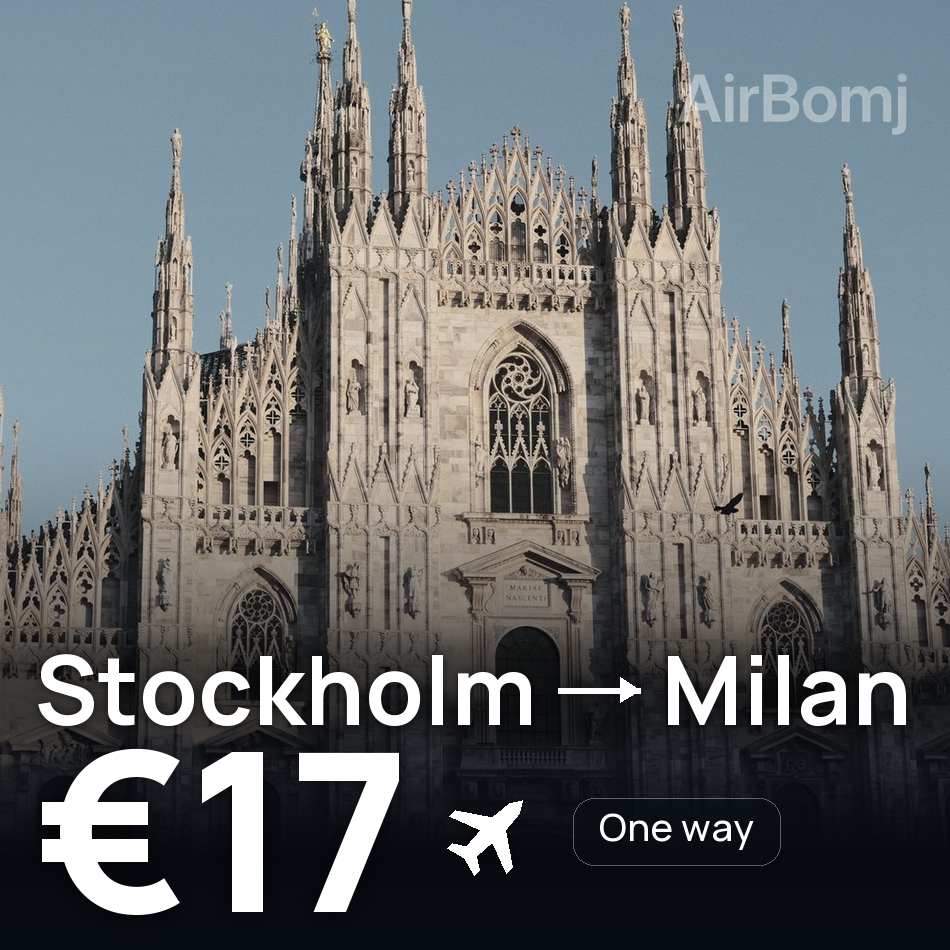 Billet d'avion : Stockholm — Milan, €17