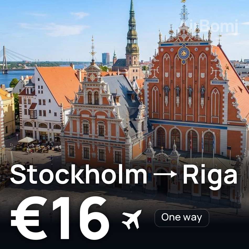 Billet d'avion : Stockholm — Riga, €16