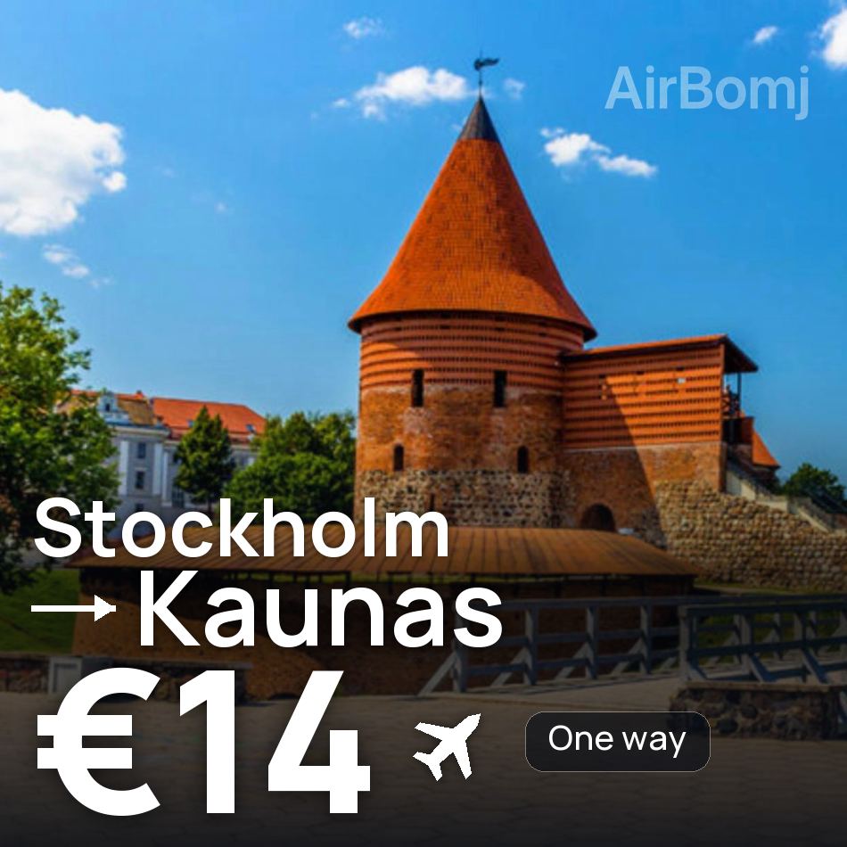 Biglietto aereo: Stoccolma — Kaunas, €14