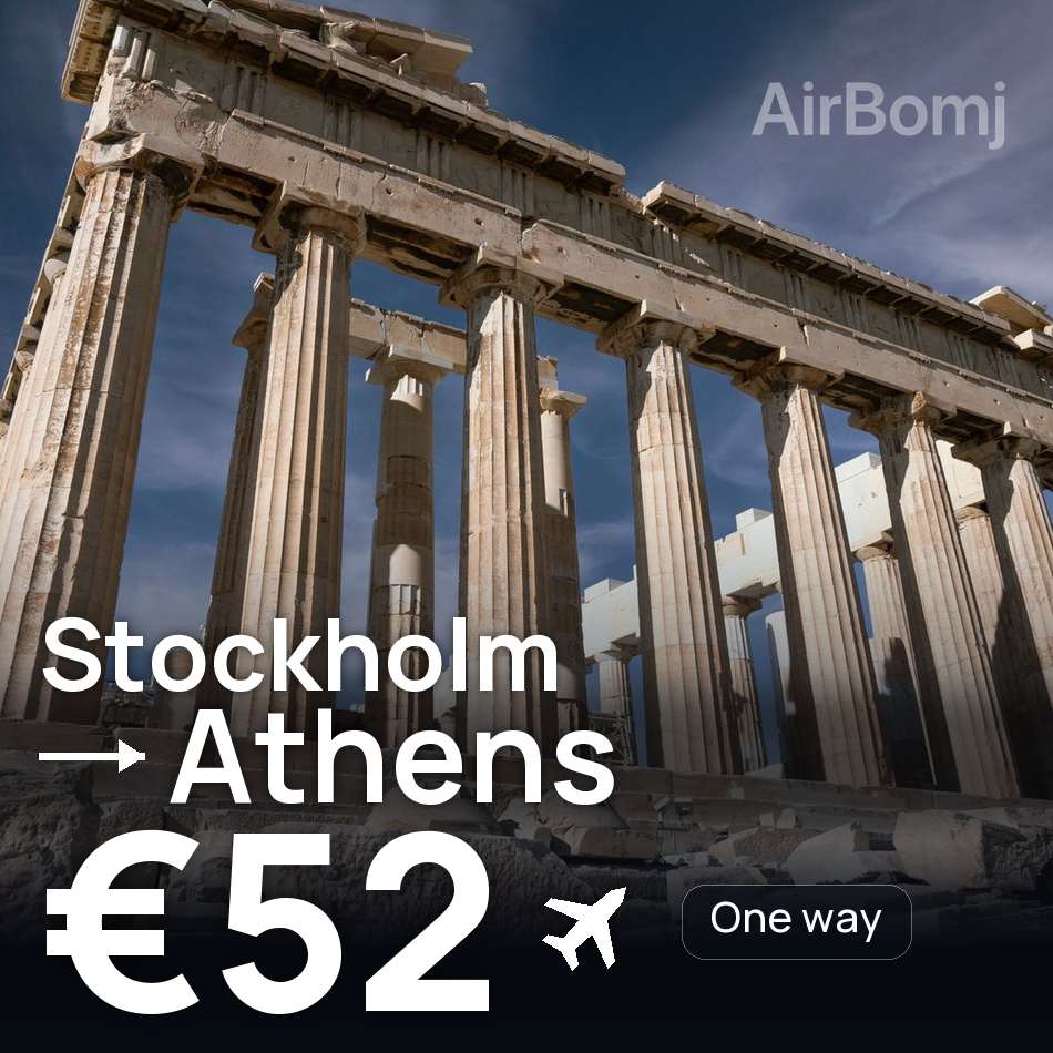 Billet d'avion : Stockholm — Athènes, €52