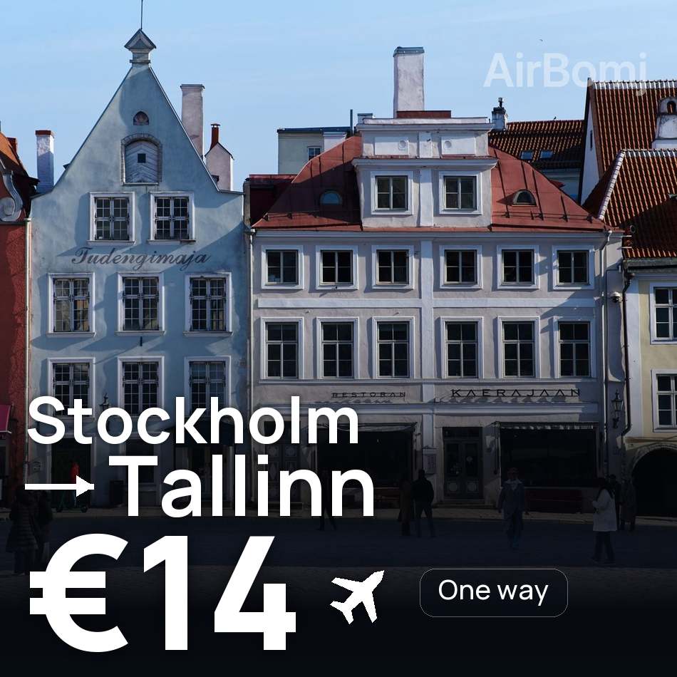 Billet d'avion : Stockholm — Tallinn, €14