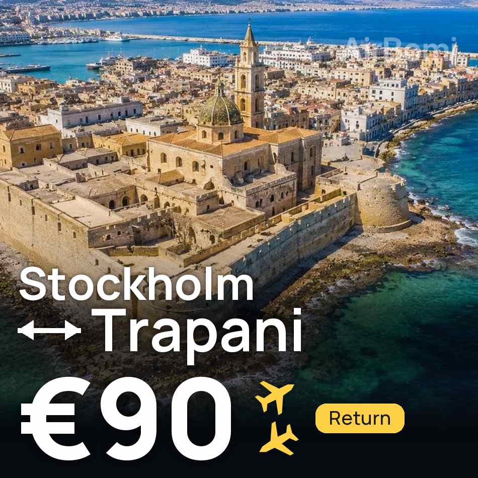 Billet d'avion : Stockholm — Trapani, €90