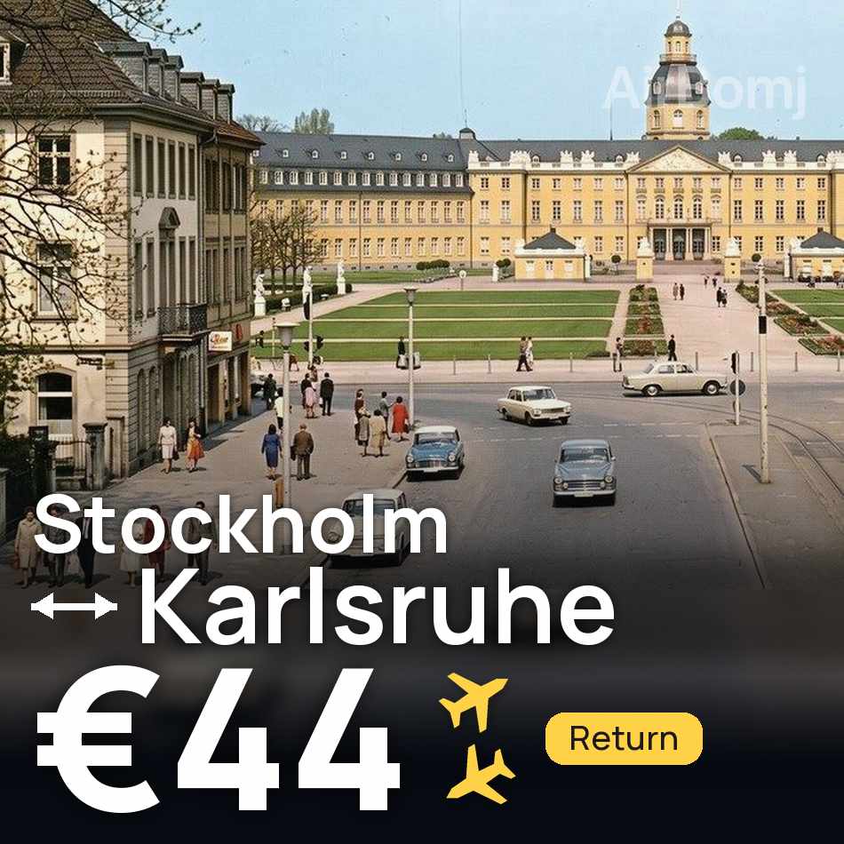 Billet d'avion : Stockholm — Karlsruhe, €44