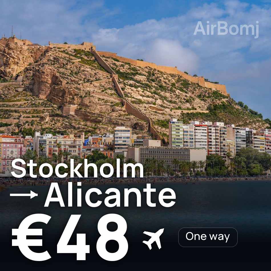 Billet d'avion : Stockholm — Alicante, €48