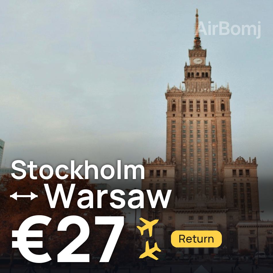 Billet d'avion : Stockholm — Varsovie, €27
