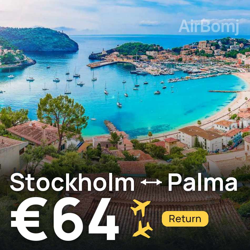 Billet d'avion : Stockholm — Palma de Mallorca, €64