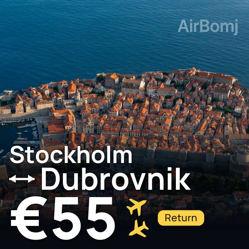 Billet d'avion : Stockholm — Dubrovnik, €55