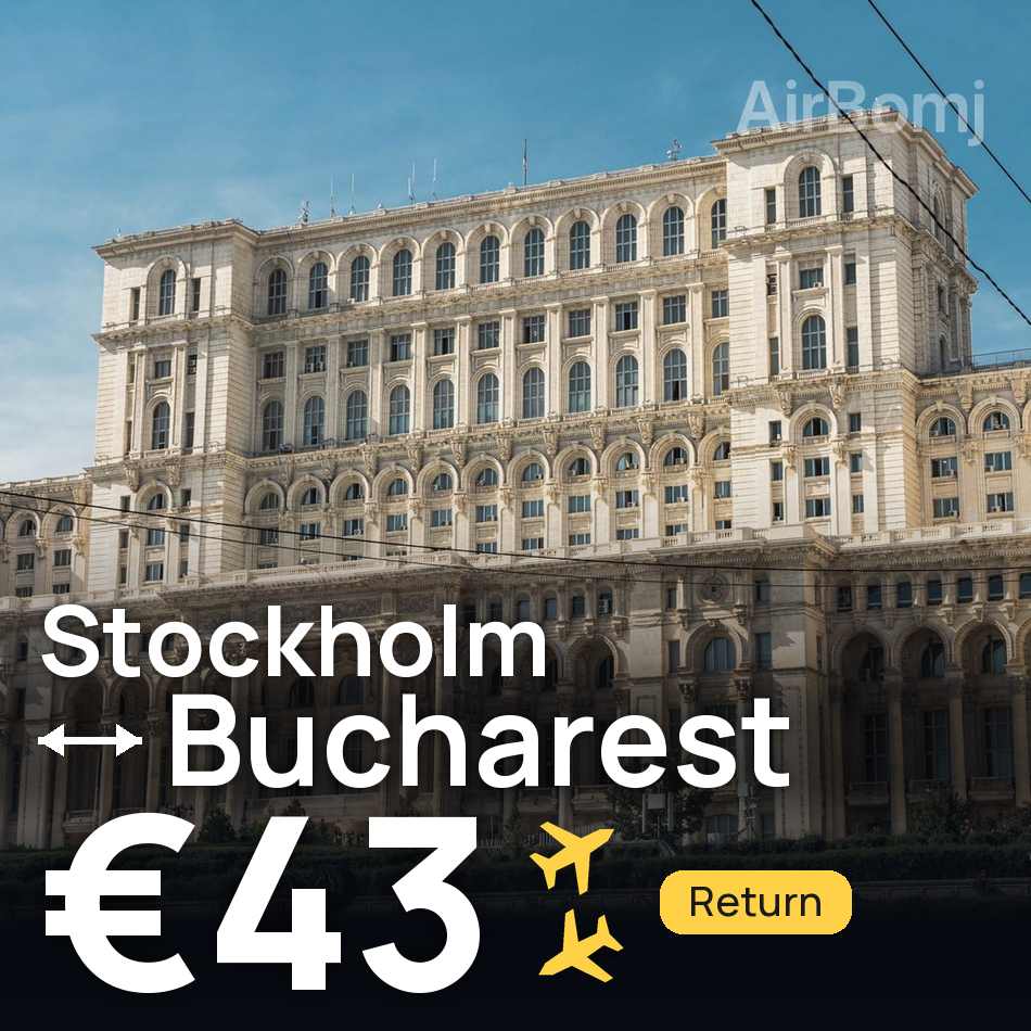 Billet d'avion : Stockholm — Bucarest, €43