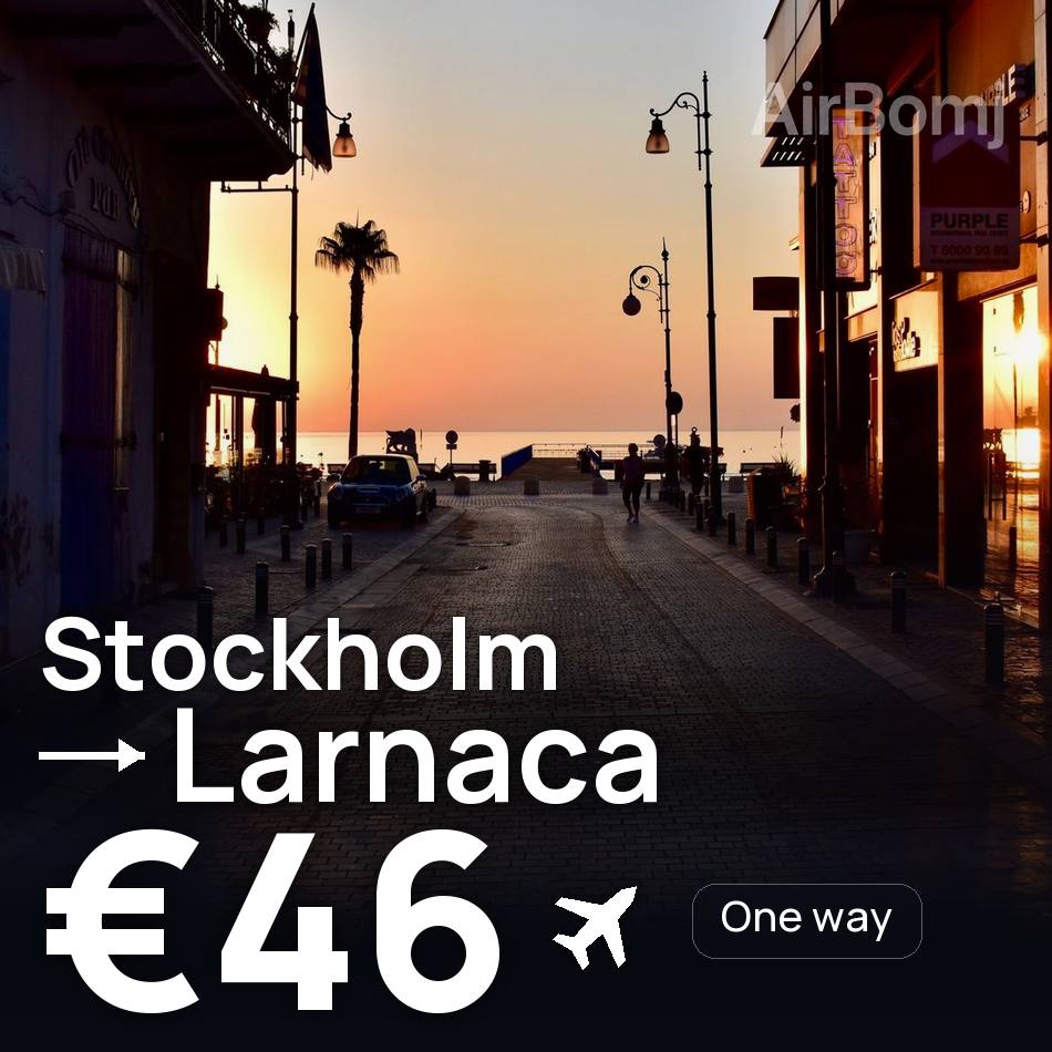 Billet d'avion : Stockholm — Citium, €46