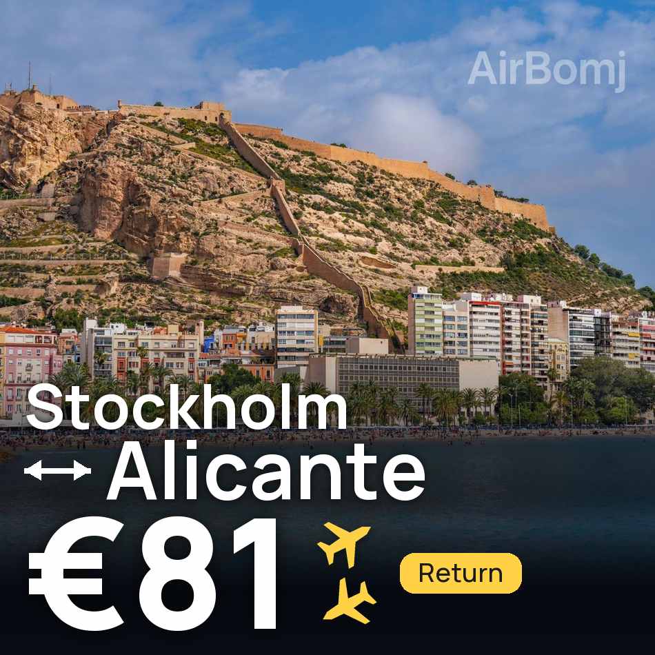 Billet d'avion : Stockholm — Alicante, €81