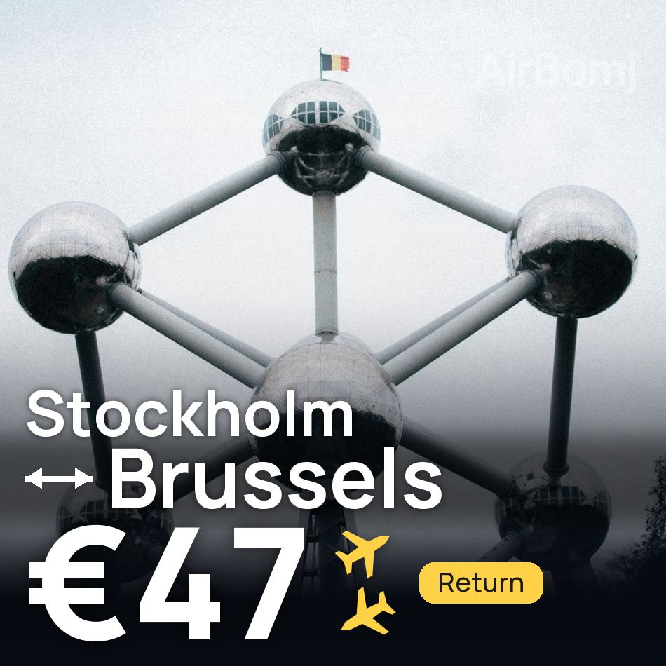 Billet d'avion : Stockholm — Bruxelles, €47
