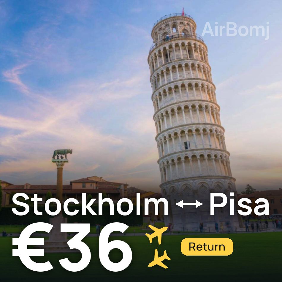 Billet d'avion : Stockholm — Pise, €36