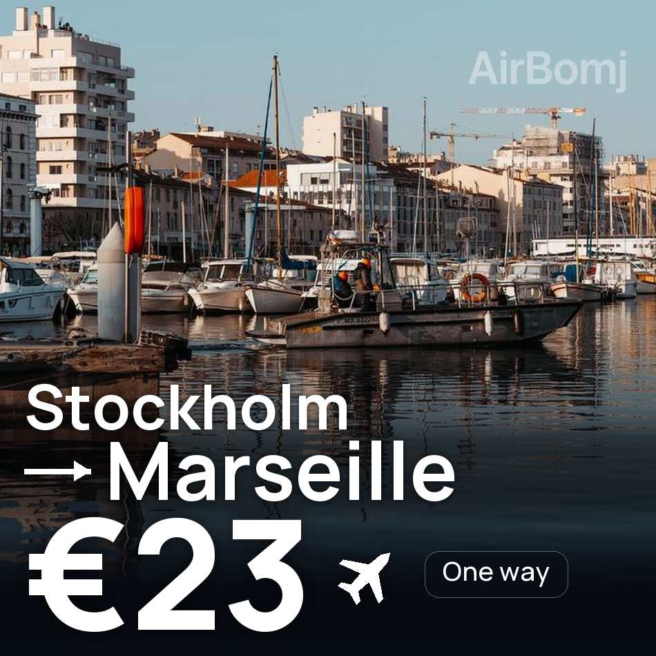 Billet d'avion : Stockholm — Marseille, €23