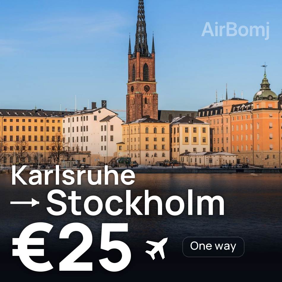 Flugticket: Karlsruhe — Stockholm, €25