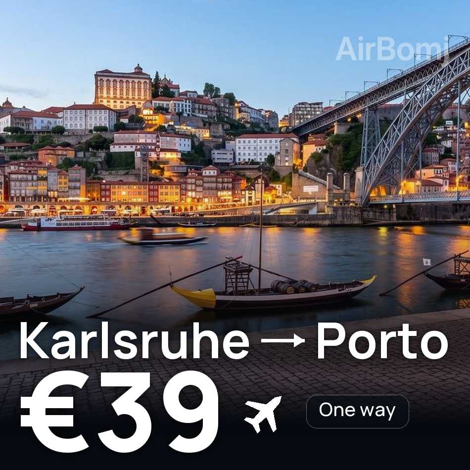 Flugticket: Karlsruhe — Porto, €39