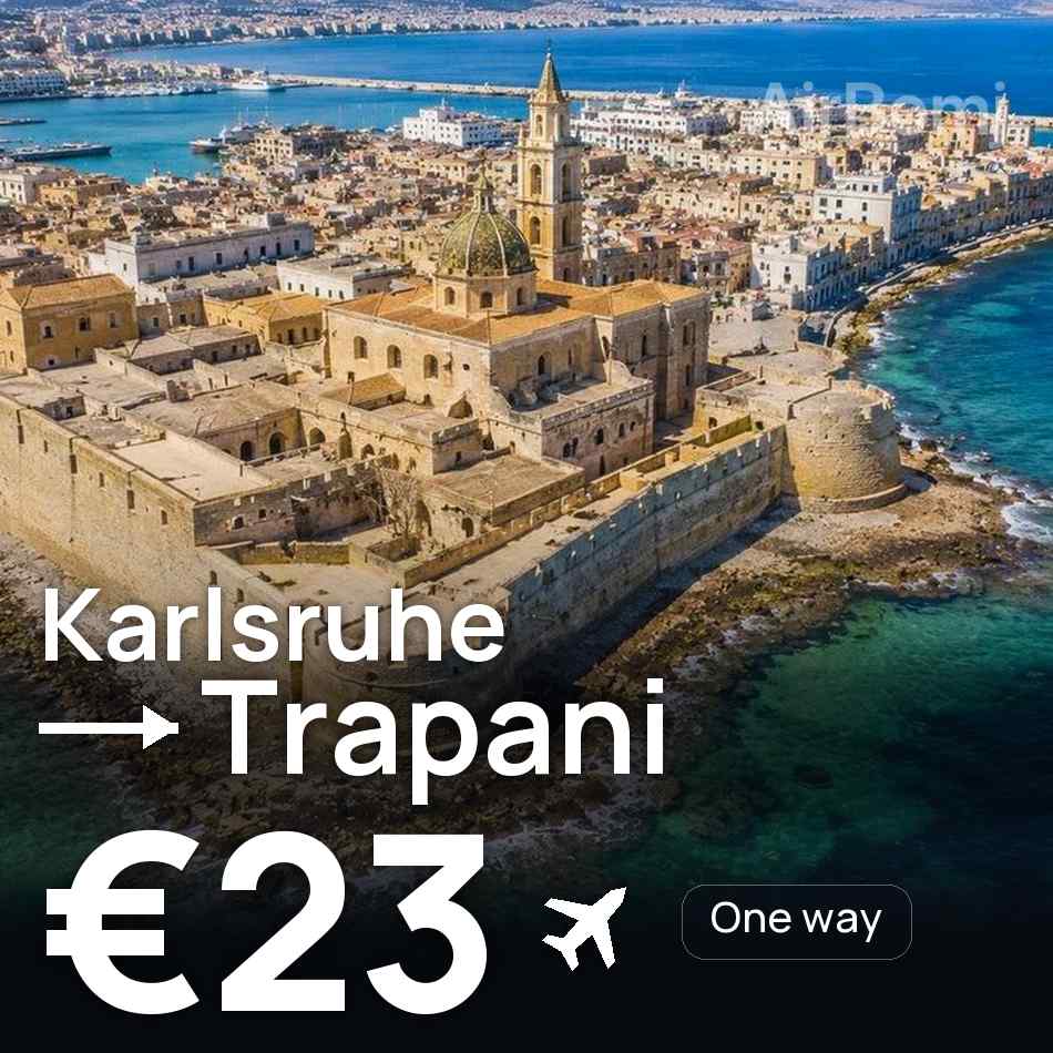 Flugticket: Karlsruhe — Trapani, €23