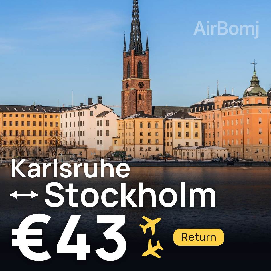 Flugticket: Karlsruhe — Stockholm, €43
