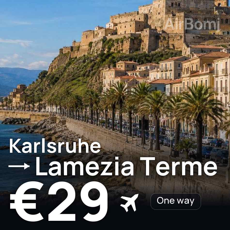 Uçak bileti: Karlsruhe — Lamezia Terme, €29