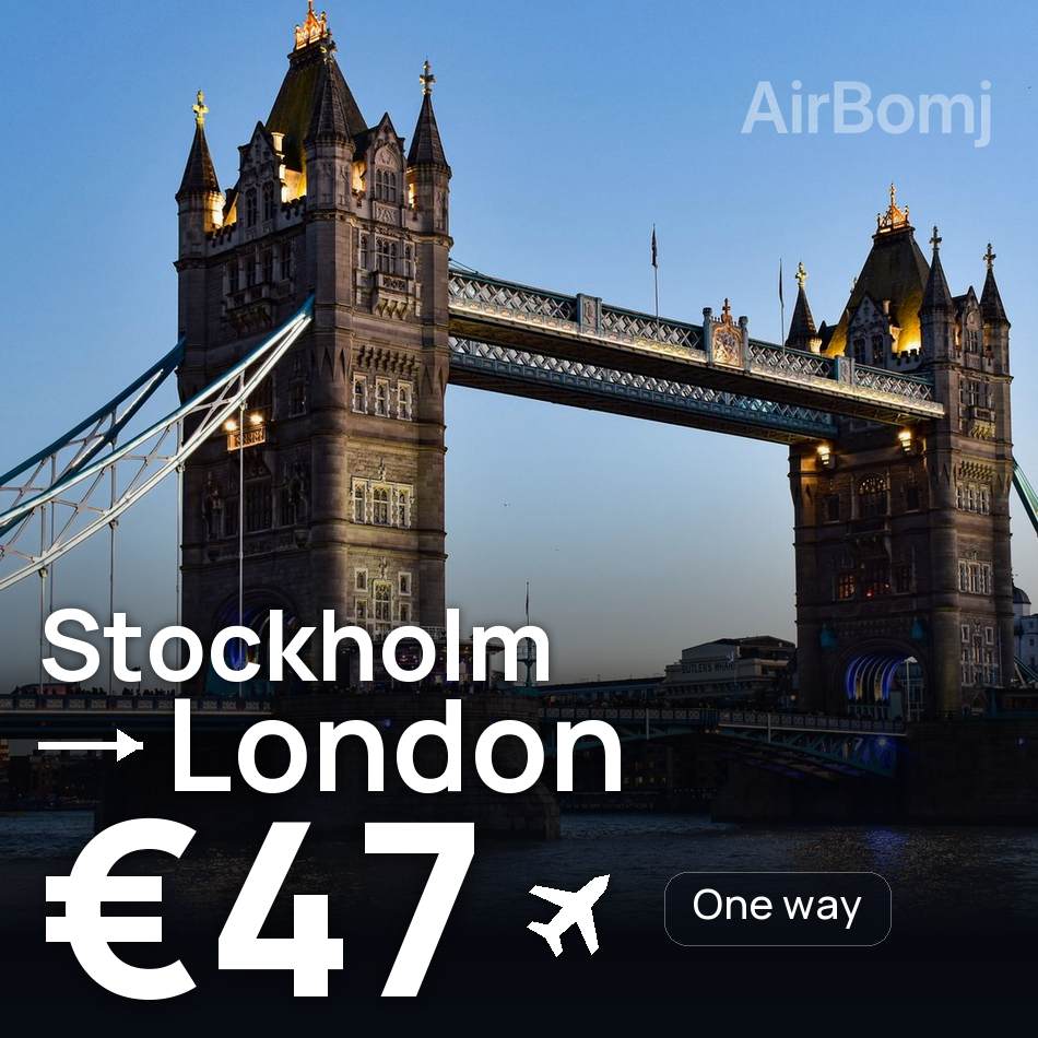 Flugticket: Stockholm — London, €47