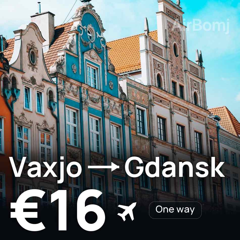 Passagem aérea: Växjö — Gdansk, €16