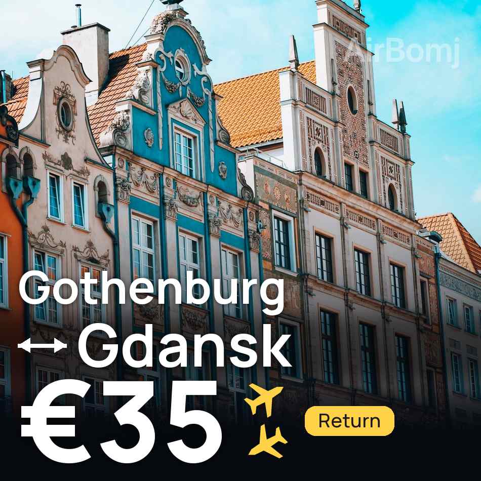 Passagem aérea: Gotemburgo — Gdansk, €35