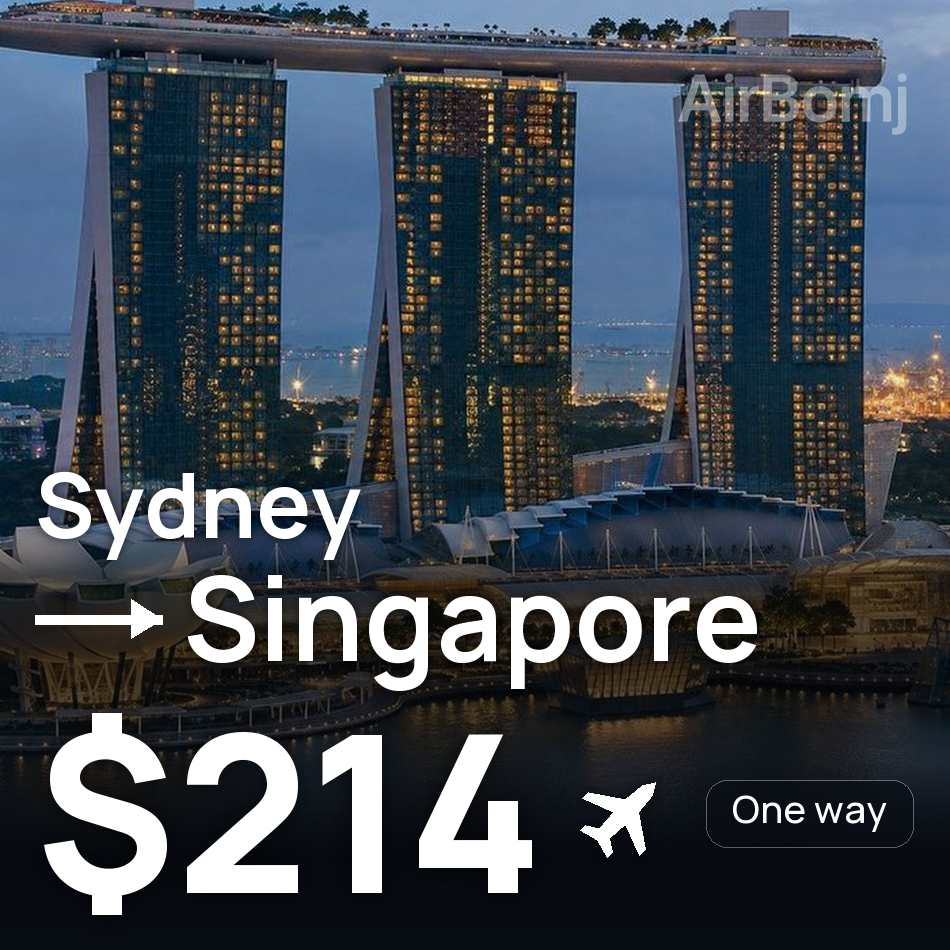 Billet d'avion : Sydney — Singapour, $214