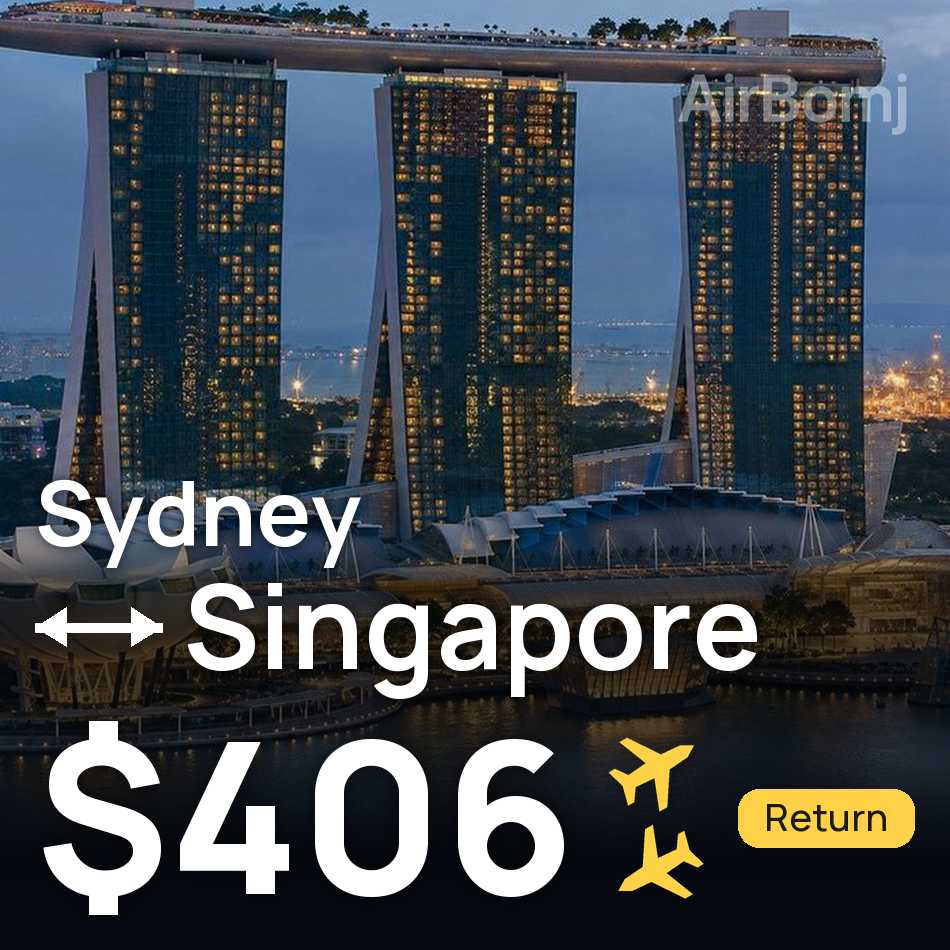 Billet d'avion : Sydney — Singapour, $406