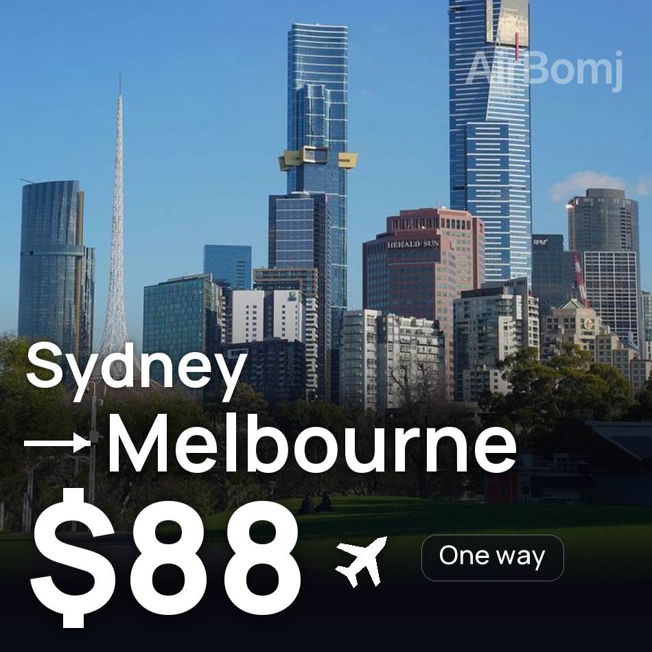 Bilet lotniczy: Sydney — Melbourne, $88