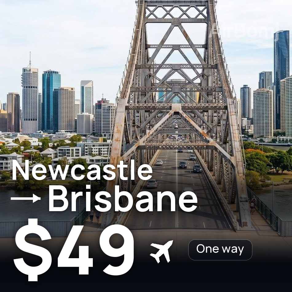 Billet d'avion : Newcastle — Brisbane, $49