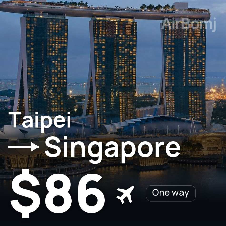 Billet d'avion : Taipei — Singapour, $86