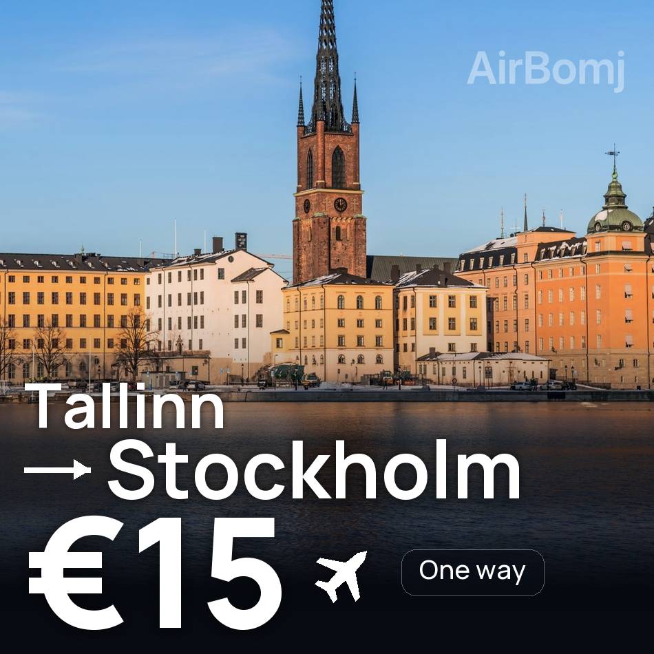 Billete de avión: Tallin — Estocolmo, €15