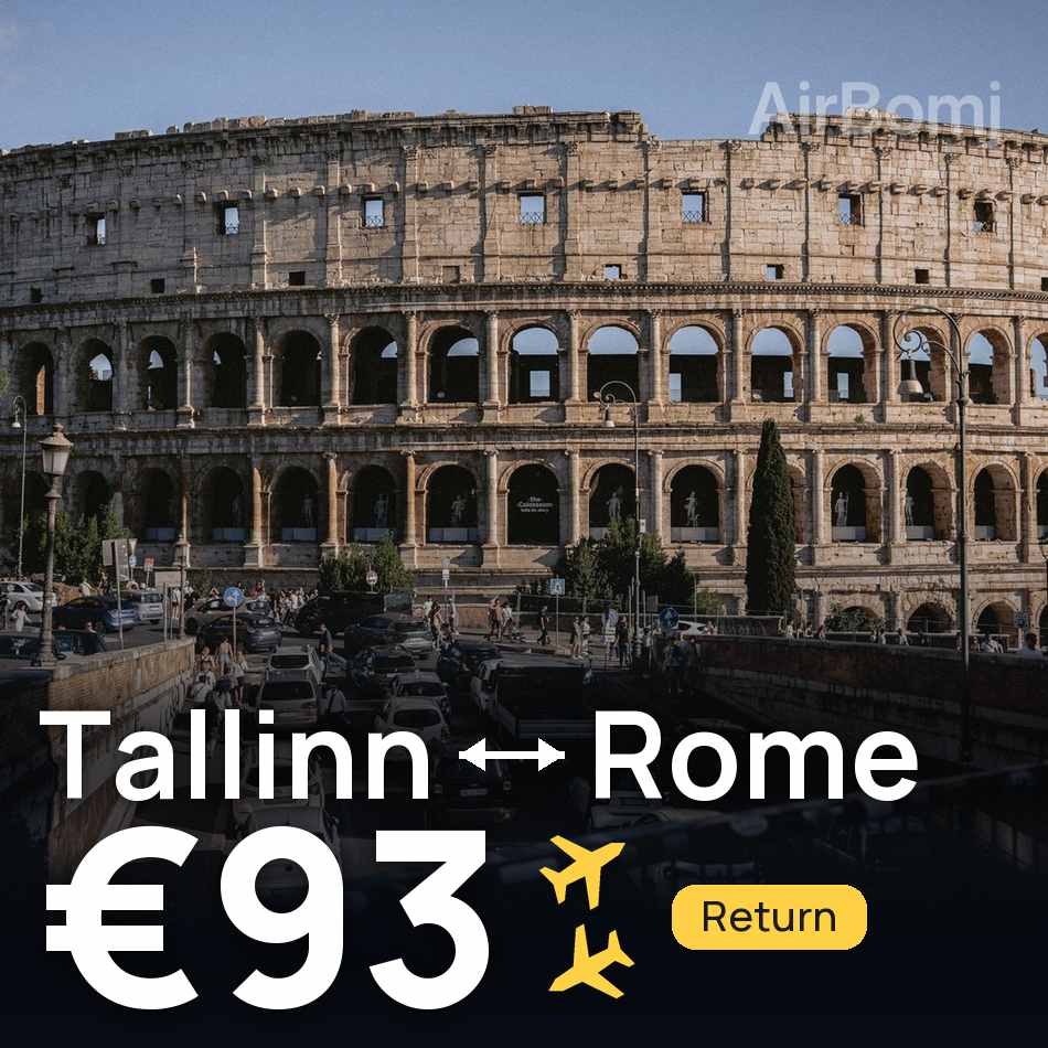 Flugticket: Tallinn — Rom, €93