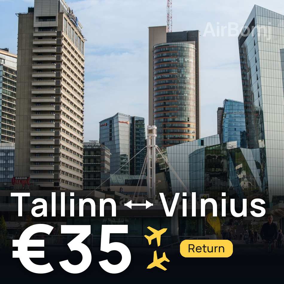 Billete de avión: Tallin — Vilna, €35