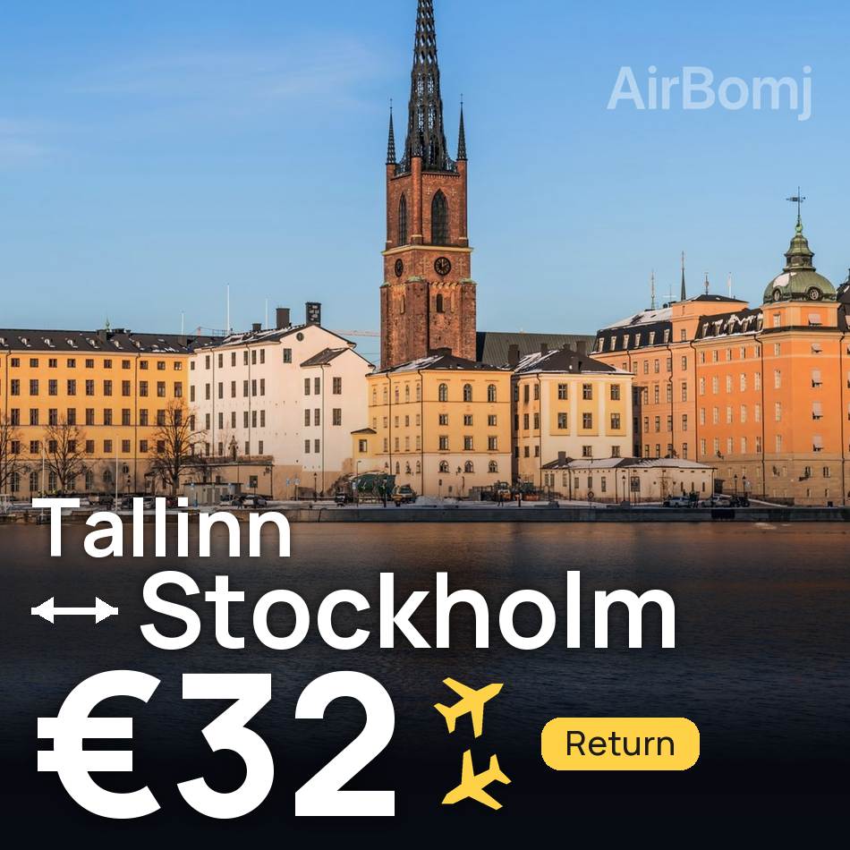 Billete de avión: Tallin — Estocolmo, €32