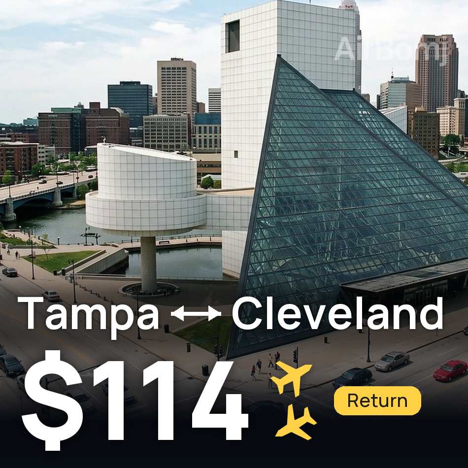 Biglietto aereo: Tampa — Cleveland, $114