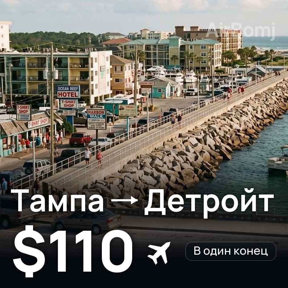 Авиабилет: Тампа — Детройт, $110
