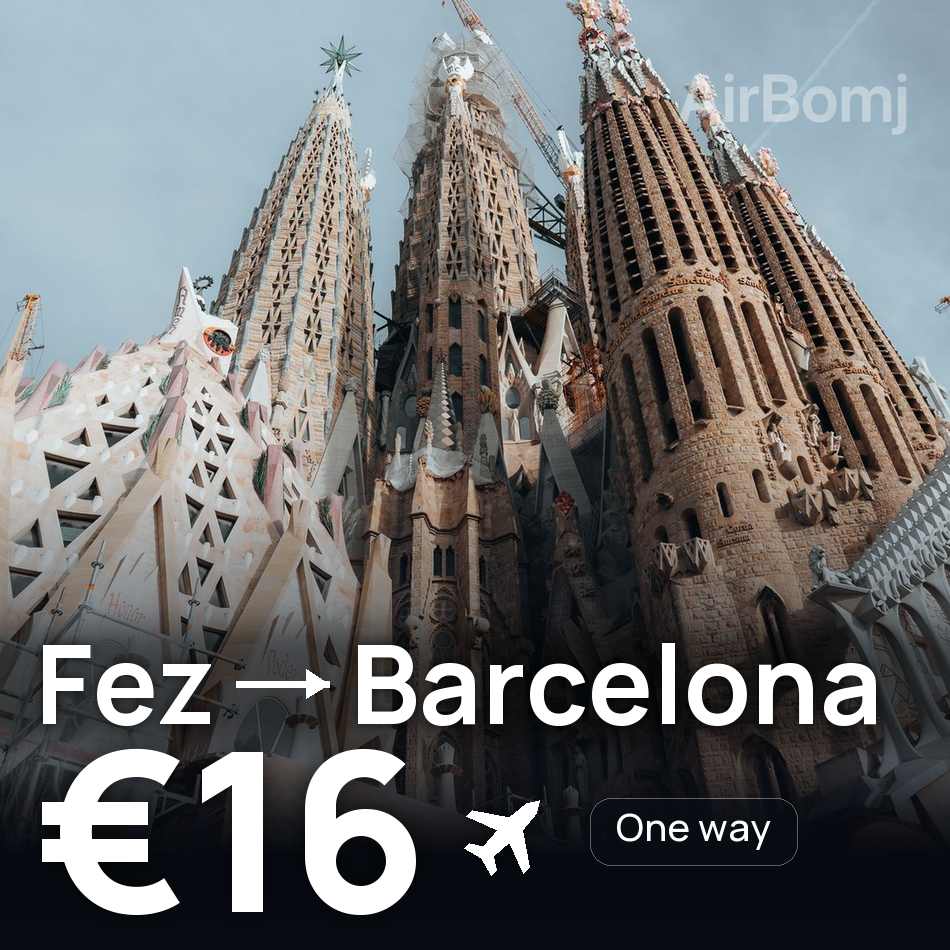 Passagem aérea: Fes — Barcelona, €16