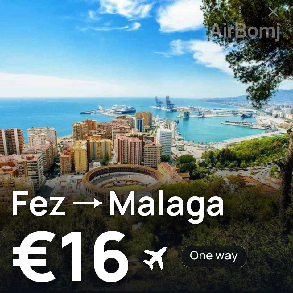 Passagem aérea: Fes — Málaga, €16