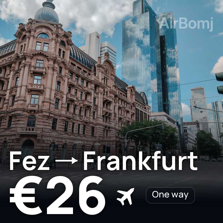 Passagem aérea: Fes — Frankfurt am Main, €26
