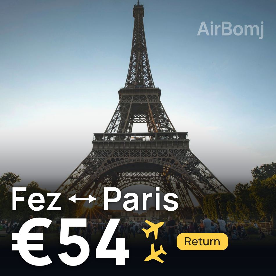 Passagem aérea: Fes — Paris, €54