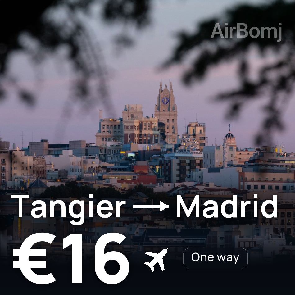 Passagem aérea: Tânger — Madrid, €16