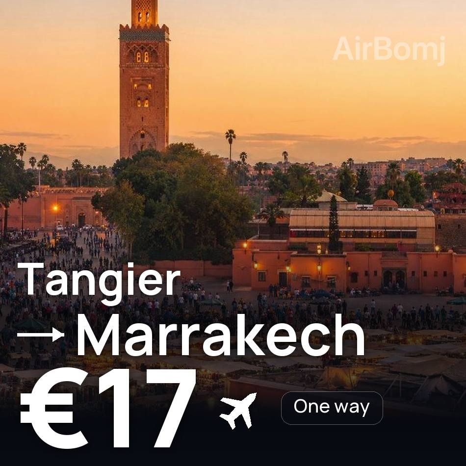 Passagem aérea: Tânger — Marraqueche Menara, €17