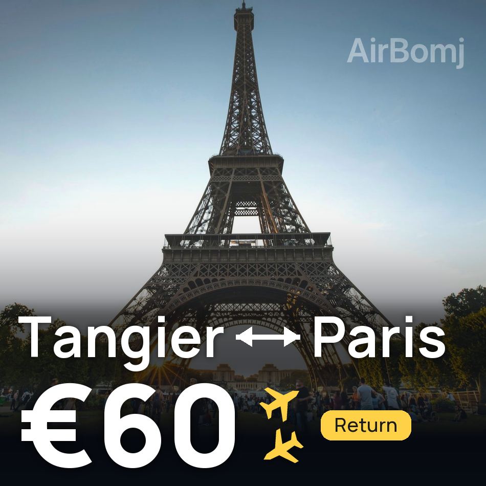 Passagem aérea: Tânger — Paris, €60