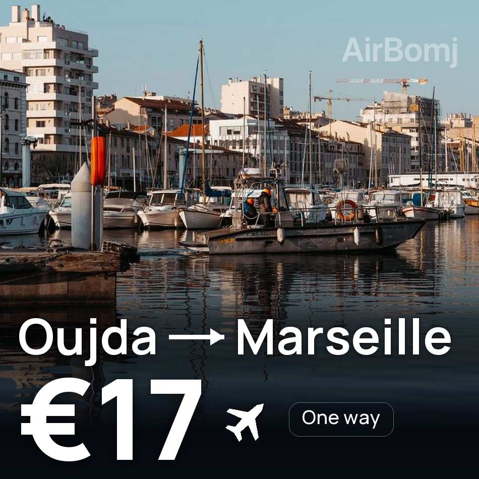 Passagem aérea: Oujda — Marselha, €17